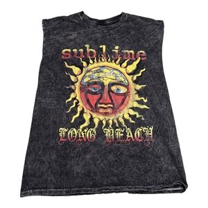 Modern‎ Sublime Long Beach Sun Logo Tye Dye Cotton Tank Top Women's Medium